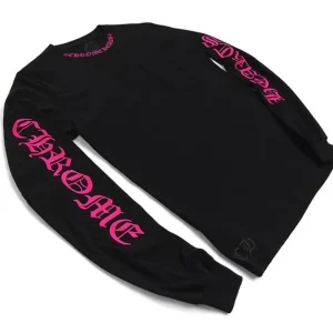Chrome Hearts Long Sleeve Pocket Crew Hot Pink/Black