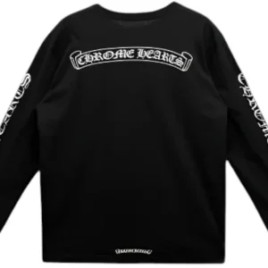 Chrome Hearts Scroll Logo L/S Pocket T-shirt Black