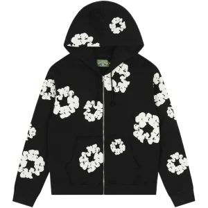 Denim Tears Cotton Wreath Zip Hoodie Black