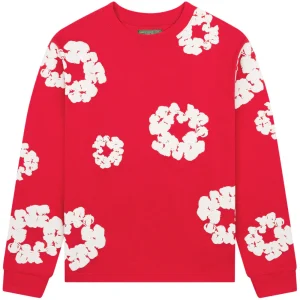 Denim Tears Long Sleeve Cotton Wreath T-shirt Red
