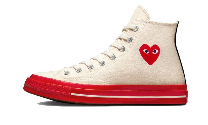 Chuck Taylor All-Star 70s Hi Comme des Garcons PLAY White Red - immagine 2