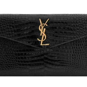 Saint Laurent Pochette YSL Uptown Black Croco