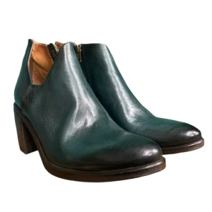 A.S.98 Rolly Donna Stivaletto In Pelle Artigianale Vintage