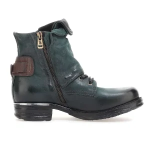 A.S.98 717204 Donna Stivaletto In Pelle Artigianale Vintage