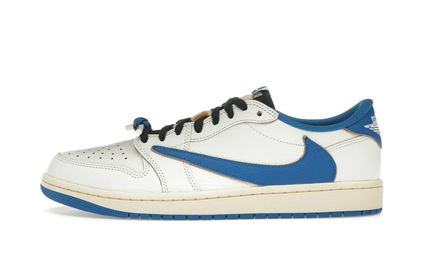 Air Jordan 1 Retro Low OG SP Fragment x Travis Scott Sail Military Blue - immagine 2
