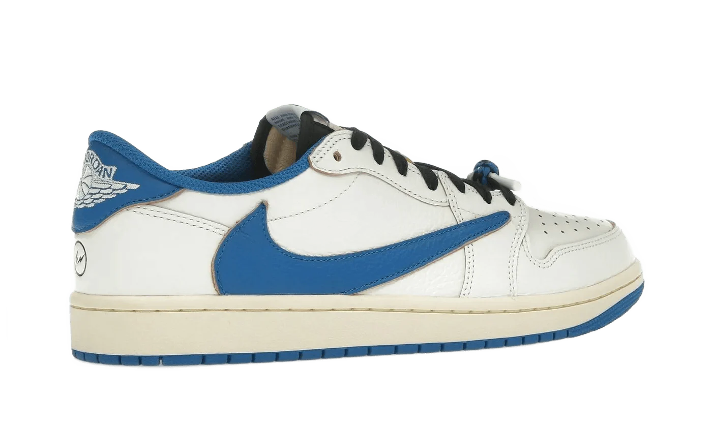 Air Jordan 1 Retro Low OG SP Fragment x Travis Scott Sail Military Blue - immagine 6